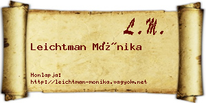 Leichtman Mónika névjegykártya